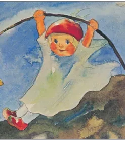 Postkarte Hagebuttenschaukel von Mili Weber