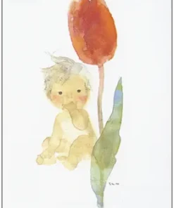 Postkarte Tulpe und Baby