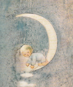 Postkarte Kleine Fee im Silbermond von Mili Weber