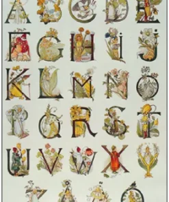 Postkarte Blumenalphabet