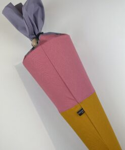 Schultüten-Bezug gelb-rosa-flieder