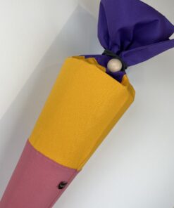 Schultüten-Bezug lila-gelb-rosa