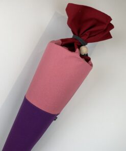 Schultüten-Bezug rot-rosa-lila