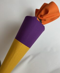 Schultüten-Bezug gelb-lila-orange