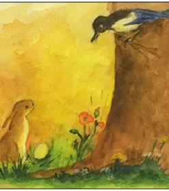Postkarte Hase und Elstar
