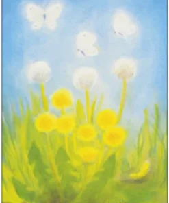 Postkarte Löwenzahn und Schmetterling